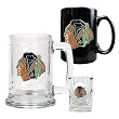 Chicago Blackhawks 15oz Tankard, 15oz Ceramic Mug & 2oz Shot Glass Set - Primary Logo NHL Hockey