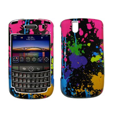 Premium Paint Splatter Design Hard Cover Crystal Case for Blackberry Tour 9630 / Bold 9650 [Accessory Export Packaging]