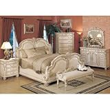 Porter Sleigh Bedroom Set in Whitewash Size: King