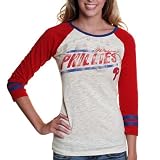 MLB Philadelphia Phillies Ladies Oneside Kick Long Sleeve T-Shirt - White/Red (X-Large)