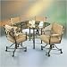 Pastel Furniture 1478 AR-767 / A60-AR X Doral Glass Dining Set with Caster Chairs in Autumn Rust