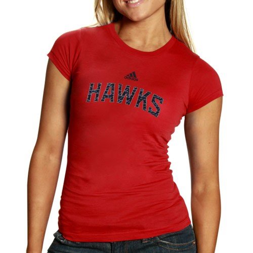 adidas Atlanta Hawks Ladies Red Inner Thoughts Silky Smooth T-shirt- (X-Large)