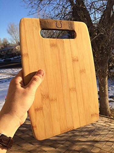 Bamboo Cutting Board w/ Seared-in Symbol and Coffee-ground Risers
