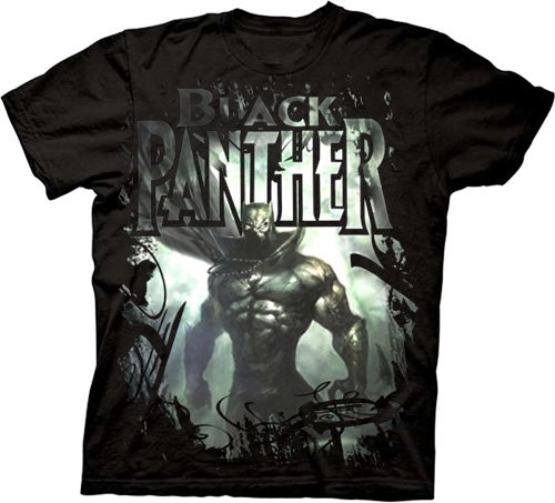 Black Panther in the Mist Marvel Comics Black T-shirt Tee