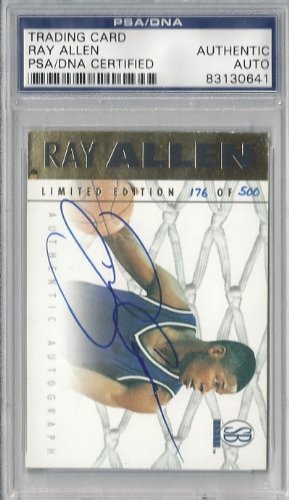 Ray Allen Autographed/Hand Signed 1997 Score Board Rookie Card PSA/DNA Slabbed