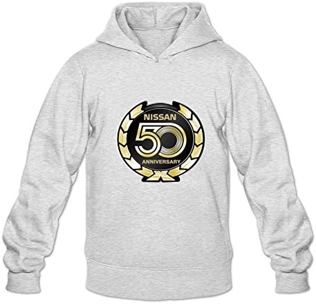 Logoer Men's Nissan Sweatshirt Hoodie M Light Grey