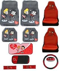 - 	 I Love Lucy 11pc Floor Mats Seat Covers Car Truck SUV Combo Set