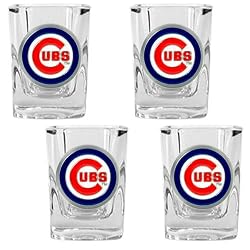 Chicago Cubs MLB 4pc Square Shot Glass Set by Great American Products