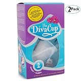 Diva Cup #2 Post Childbirth Reusable Menstrual Cup Latex/BPA Free 2-Pack