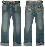 GIRLS BONGO Stretch Boot Cut Cuffed Denim, QH63678-DRK-STK