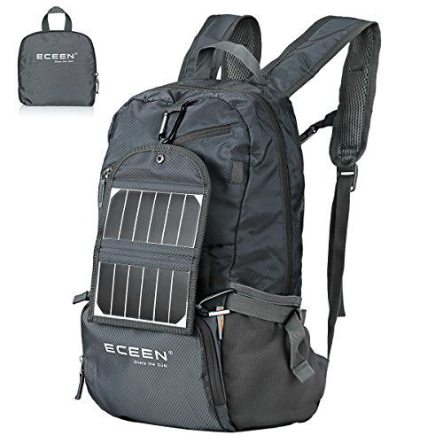 Foldable hiking daypack with 3.25w solar panel charger …