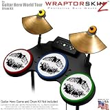 Big Kiss Black on White Skin by WraptorSkinz fits Guitar Hero 4 World Tour Drum Set for Nintendo Wii