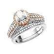 14K White and Rose Gold Diamond Wedding Set - 1.50 Ct.