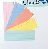 School Smart Ruled Sentence Strips - 3 x 24 inches - Pack of 100 - Assorted Colors