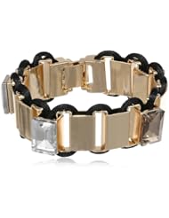 Anne Klein "Bennet" Gold-Tone Black Drama Friendship Bracelet