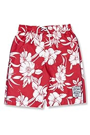 Contrast Drawstring Hibiscus Print Swim Shorts