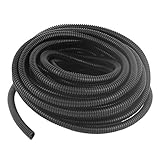 uxcell コルゲートチューブ ケーブルパイプ　ジャバラホース　ブラック　PVC　10.5M