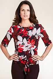 Per Una Leaf Print Front Tie Blouse