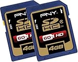 PNY Optima 2 pack of 4GB SDHC Class 4 Flash Memory cards P-SDHC4G4X2-EF