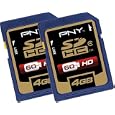 PNY P-SDHC4G4X2-MF 4 GB Secure Digital High-Capacity Card - 2 Pack