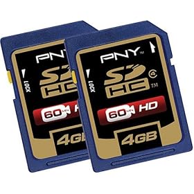 PNY Optima 2 pack of 4GB SDHC Class 4 Flash Memory cards P-SDHC4G4X2-EF