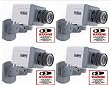 4 Pack Fake Dummy Simulative Indoor Security Surveillance CCTV Camera Scan Motion Detector & Free Commercial Video Warning Deterrence Decal! Kit IDK3