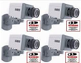 4 Pack Fake Dummy Simulative Indoor Security Surveillance CCTV Camera Scan Motion Detector & Free Commercial Video Warning Deterrence Decal! Kit IDK3