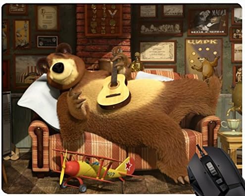 TodayBoyer Custom Masha and the Bear Unique Creative Rectangle Non-Slip Pro Gaming Mouse pad