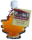 Brown Family Farm Pure New England Maple Syrup, 1.7-Ounce Glass Leaf Bottles (Pack of 6)