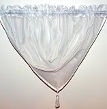 Luxury White Tassel Voile Swag