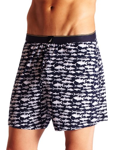 Nautica Mens Fern Fish Pond Print Knit Boxer