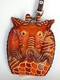 Unique Leather Arts,Leather Crafts-Multi Function Full Grain Cowhide Leather Hand-Made Coin Purse Wallet w/ Heat Stamp ,The Most Hi-End Hand-Held Zipper Purse Plus Key Holder Function - Elegant Dragon Designs,Durable Grain Cowhide Leather,Convenient Handy Size at 3.5