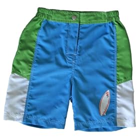 DaRiMi Kidz Board Shorts Aqua Blue/Grassy Green 6-12 Months