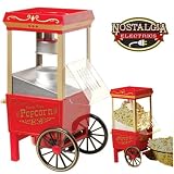 Machine à Pop Corn "Rétro" 1200W - 43 x 25 cm avec adaptateur Prise Anglaise / Française