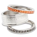 Cincinnati Bengals Logo Crystal Stacked Ring Set (Size 7)
