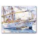 Yachts at Anchor, Palma de Majorca - Box Set of 12 Greeting Cards and Patterned Envelopes