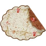 April Cornell Oval Shadow Garden Mocha Placemat