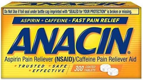 Anacin Fast Pain Relief Aspirin & Caffeine Pain Reliever, 300-Ct Coated Tablets by Anacin