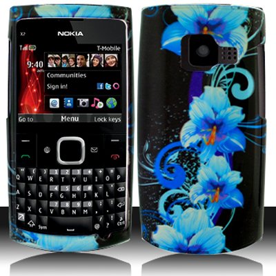 Best Price iNcido Brand Nokia X2-01 Cell Phone Blue Flower Protective Case Faceplate Cover