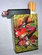 Cigarette Case Cross Heart Love Kills with Built on Lighter Holder