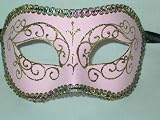 Colombina Venetian Halloween Mask/Pink/Multi Color Braid