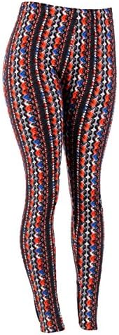 ShoSho Women's Plus Size Fleece Lined Colorful Tribal Print Leggings-3XL/4XL-Psychedelic