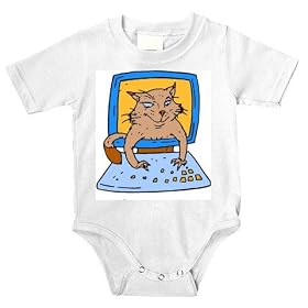 Click here to buy Onesie with monitor, computer, typing, cat, pet,... by SHOPZEUS.