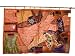 Orange Lustre India Moti Beaded Tapestry Wall Hanging 60x40