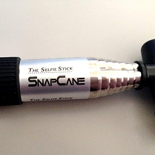 Selfie Stick, SnapCane® Self Portrait Extendable Handled Stick with Adjustable Phone Holder & Built-in Bluetooth Remote Shutter Designed for Apple, Android Smartphones (Black)
