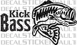 Kick Bass Fishing Decal Sticker Fly Fishing Trout Stream Fisherman