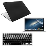 Skque Black Crystal Hard Transparent Case Cover + LCD Screen Protector Guard + Black Keyboard KB Soft Skin Case for Apple MacBook Pro 15 with Retina display