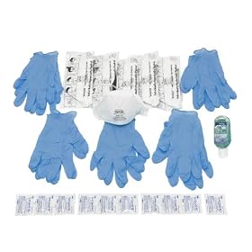 H1N1 and Swine Influenza (Flu) Protection Kit w/ N95 Masks - Meets CDC Guidelines for H1N1 and Swine Flu