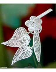 Sterling silver brooch, Silver Camellia