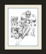 Dallas Cowboys Framed Tony Dorsett Dallas Cowboys By Michael Mellett NFL Football